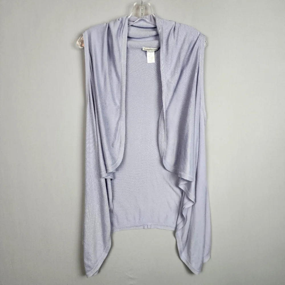 Coldwater Creek Purple Cardigan - Sleeveless High Low Shrug Sz Large